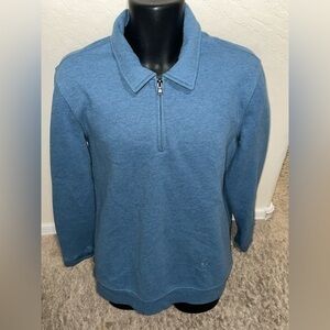 Men’s pre own as is Croft & Barrow blue size L soft pullover quarter zip